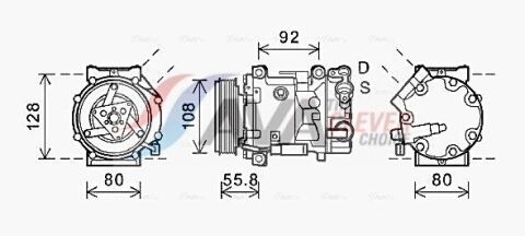 Компресор кондиціонера c4 grand picasso i 2.0 09-, c4 grand picasso ii 1.6 13-, c4 ii 2.0 hdi 09-, ds, peugeot Citroen Компресор кондиціонера c4 grand picasso i 2.0 09-, c4 grand picasso ii 1.6 13-, c4 ii 2.0 hdi 09-, ds, peugeot Citroen