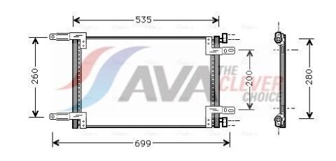 Радіатор кондиціонера (конденсатор) 1.2/1.9d 01- Fiat