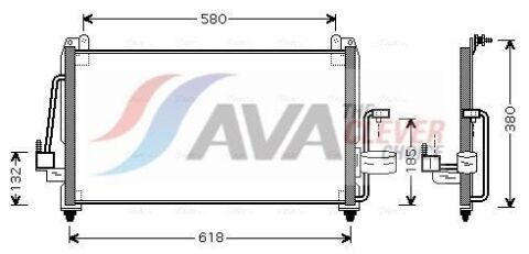 радиатор кондиционера (конденсатор) nubira 99-