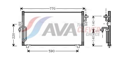 Радиатор кондиционера (конденсатор) без осушителя primera p11 96- Nissan