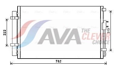 Радіатор кондиціонера (конденсатор) з осушувачем grand santa fe 3.3 14-, santa fe iii 2.4 12- Hyundai