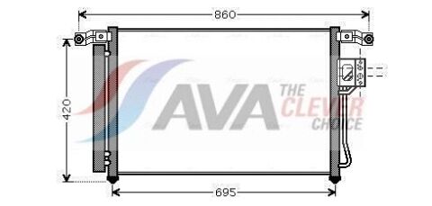 Радиатор кондиционера (конденсатор) с осушителем santa fe ii 2.2crdi/2.7 06- Hyundai