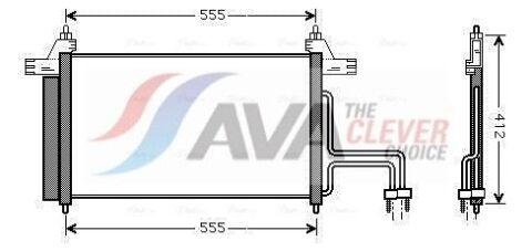 Радіатор кондиціонера (конденсатор) з осушувачем stilo 01- Fiat