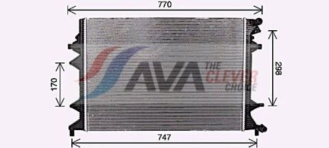 радіатор охолодження двиг. beetle 1.4, 2.0 14-, caddy iv 2.0 14-, golf vi 1.4, 2.0 13-, Skoda