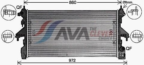 Радиатор охлаждения двигатель. jumper, peugeot boxer 2.0 bluehdi 16- Citroen