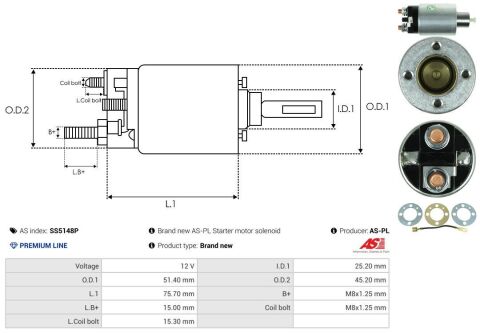 Реле стартера втягуюче (12V) Mitsubishi Galant 2.0 GTi/GLSI 88-96 (PREMIUM LINE) Реле стартера втягуюче (12V) Mitsubishi Galant 2.0 GTi/GLSI 88-96 (PREMIUM LINE)