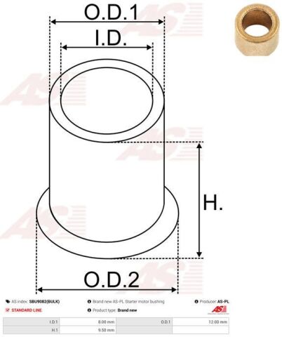 Втулка стартера (8x12x9.5)