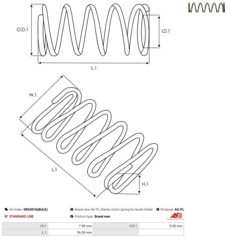 Пружина щіткотримача стартера (26x9x7.5)
