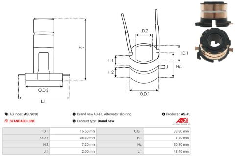 Кольцо генератора (контактное) (36.3x33.8x16.6x7.2x7.2) Кольцо генератора (контактное) (36.3x33.8x16.6x7.2x7.2)