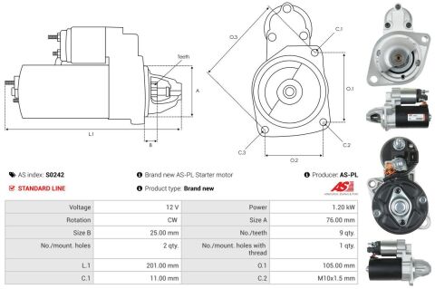 Стартер BMW 5 (E60/F10) 03-16 (N20/N55/N52/N53) (1.2kw) (z=9) Стартер BMW 5 (E60/F10) 03-16 (N20/N55/N52/N53) (1.2kw) (z=9)