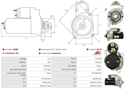 Стартер Citroen Jumpy/Peugeot Exper/Fiat Ulysse 2.0 00- (12V/1.1kw) (z=9) Стартер Citroen Jumpy/Peugeot Exper/Fiat Ulysse 2.0 00- (12V/1.1kw) (z=9)