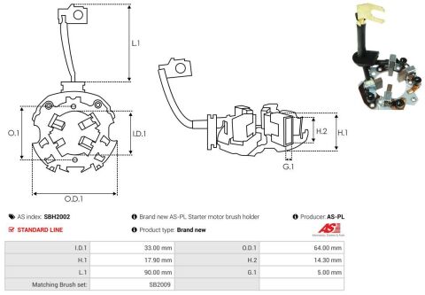 Щеткодержатель стартера Isuzu/Nissan