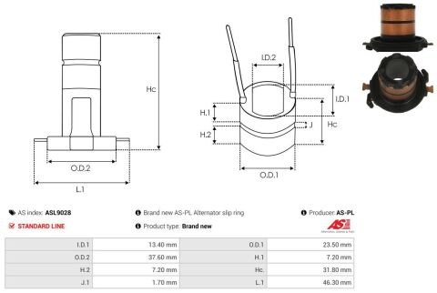 Кільце генератора (контактне) (37.6x23.5x13.4x7.2x7.2)