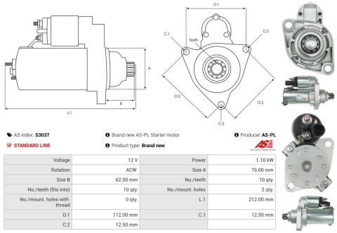 Стартер Audi A3/Skoda Fabia/Superb/Yeti/VW Golf/Passat 1.6 TSI/1.8/2.0 FSI 05-12 (1.1kw)(z=10) Стартер Audi A3/Skoda Fabia/Superb/Yeti/VW Golf/Passat 1.6 TSI/1.8/2.0 FSI 05-12 (1.1kw)(z=10)