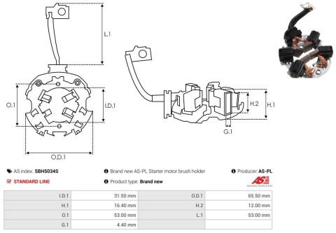 Щеткодержатель стартера Hyundai Santa Fe 00-05/Mitsubishi Galant 96-04