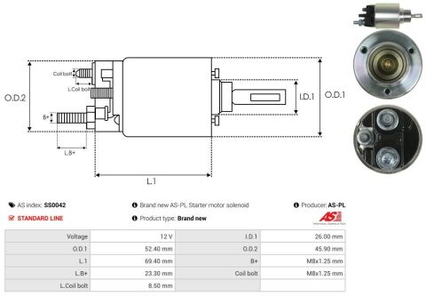 Реле стартера втягуюче (12V) Citroen Jumpy/Fiat Ducato 06-