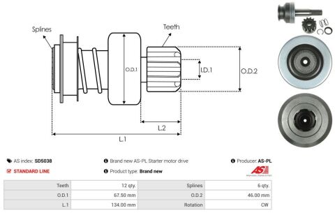 Бендикс стартера Iveco/Scania/Volvo (z=12)