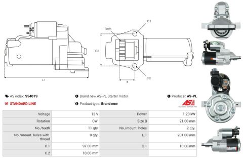 Стартер Mazda 3/5/6 07- (12V/1.2KW) (z=11) Стартер Mazda 3/5/6 07- (12V/1.2KW) (z=11)