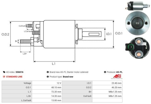Реле стартера втягуюче (12V) Toyota Avensis 1.6-1.8 VVT-i 00-03 Реле стартера втягуюче (12V) Toyota Avensis 1.6-1.8 VVT-i 00-03