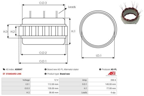 Обмотка генератора (статор) MB Sprinter 906 06-09 OM646 Обмотка генератора (статор) MB Sprinter 906 06-09 OM646