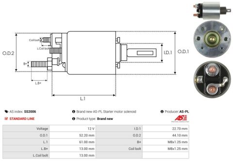 Реле стартера втягуюче (12V) Kia Pride 1.3 90-01/Mazda 121 1.1-1.3 87-96