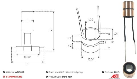 Кільце генератора (контактне) Opel Astra F/Vctra A/B 1.4-2.5 91-02 (14.7x7.1x8.4x8.3x8.3)