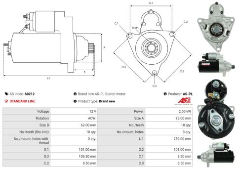 Стартер VW T4 2.8 VR6/2.5 TDI 98-03 (12V/2kw) (z=10) Стартер VW T4 2.8 VR6/2.5 TDI 98-03 (12V/2kw) (z=10)