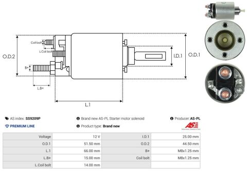 Реле стартера втягуюче (12V) Ford Mondeo 1.6-2.0 96-00 (PREMIUM LINE)