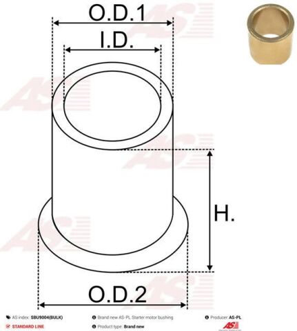 Втулка стартера MB Atego 98-04 (12,59x16,55x18,00)