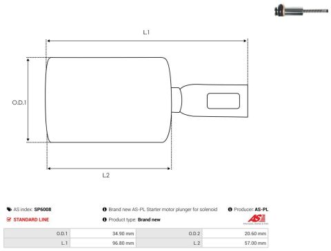 Ремкомплект втягуючого реле стартера (d=36.8mm/L=96.8mm) (плунжер) Ремкомплект втягуючого реле стартера (d=36.8mm/L=96.8mm) (плунжер)