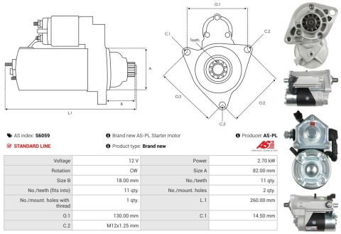 Стартер Toyota Hilux 01- (12V/2.7KW) (z=11)
