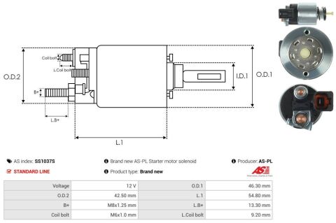 Реле стартера втягивающее (12V) Kia Sorento 2.4 CVVT/GDI 09-/2.0 CVVT 10-15