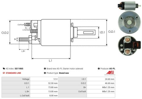 Реле стартера втягуюче (12V) Hyundai Santa Fe II 2.0-2.2 CRDi 10-18