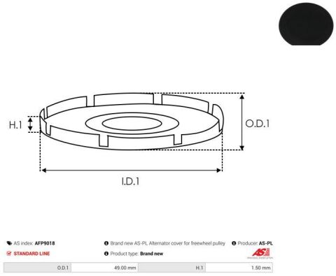 Кришка шківа генератора (d=49mm)