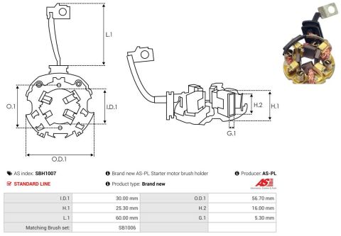 Щіткотримач стартера Hyundai ix55 3.8 07-12/Sonata 3.3 05-10