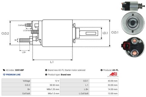 Реле стартера втягуюче (12V) Kia Sportage III 1.6 GDI 10-15 (PREMIUM LINE) Реле стартера втягуюче (12V) Kia Sportage III 1.6 GDI 10-15 (PREMIUM LINE)