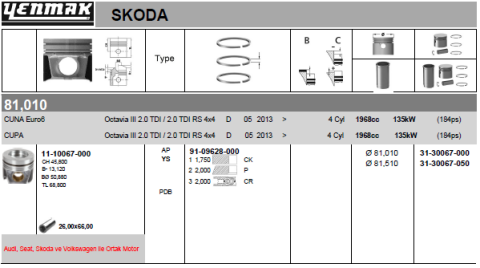 Поршень с кольцами і пальцем (размер отв. 81.01 / std) vw, audi, skoda (cuna-cuwa-cuna-cuna euro6 – crga-crgb euro4) Поршень с кольцами і пальцем (размер отв. 81.01 / std) vw, audi, skoda (cuna-cuwa-cuna-cuna euro6 – crga-crgb euro4)