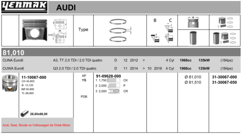 Поршень с кольцами і пальцем (размер отв. 81.01 / std) vw, audi, skoda (cuna-cuwa-cuna-cuna euro6 – crga-crgb euro4) Поршень с кольцами і пальцем (размер отв. 81.01 / std) vw, audi, skoda (cuna-cuwa-cuna-cuna euro6 – crga-crgb euro4)