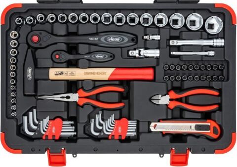 Набір інструментів комбінований 1/2", 1/4" (головки, головки зі вставкою) 95 од. (хромовані)