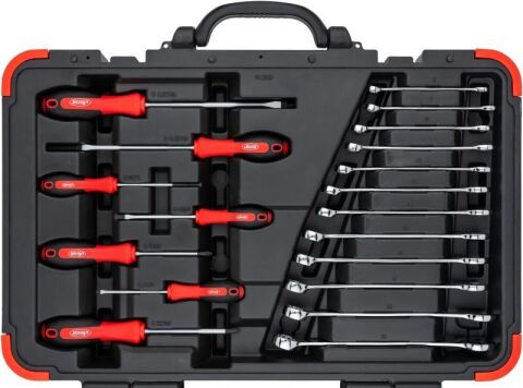 Набір інструментів комбінований 1/2", 1/4" (головки, головки зі вставкою) 95 од. (хромовані)