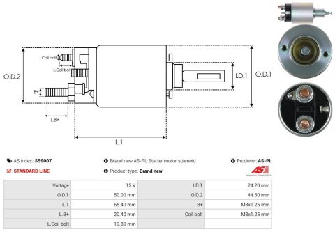 Реле стартера втягуюче (12V) Skoda Felicia 1.3-1.6 94-02/VW Caddy 1.6 96-00