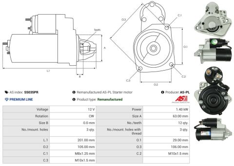 Стартер 1.5dCi (1,4кВт z12) (тип Mitsubishi) реставрація Renault Megane II + III