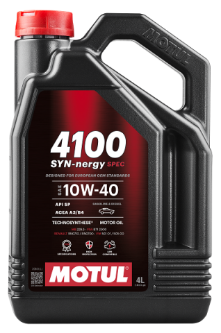 Моторна олива MOTUL 4100 Syn-nergy Spec 10W-40, 4 літри Моторна олива MOTUL 4100 Syn-nergy Spec 10W-40, 4 літри