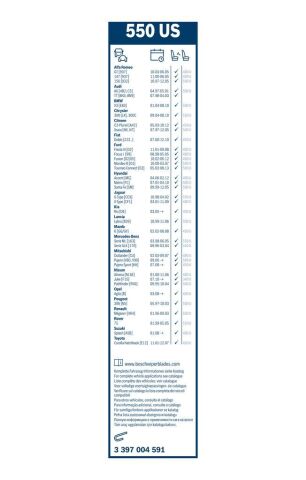 Склоочисник BOSCH / каркасний / 550 мм. / під гачок / + спойлер / NISSAN JUKE (F15) 1.2 DIG-T Склоочисник BOSCH / каркасний / 550 мм. / під гачок / + спойлер / NISSAN JUKE (F15) 1.2 DIG-T