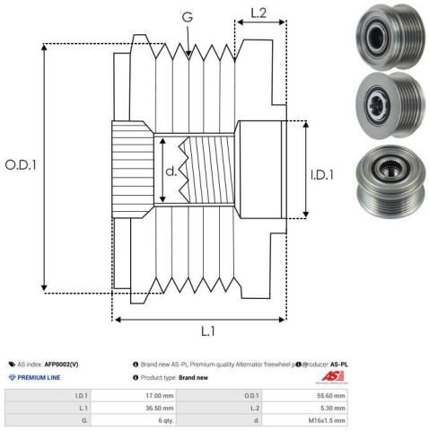 Обгінна муфта генератора