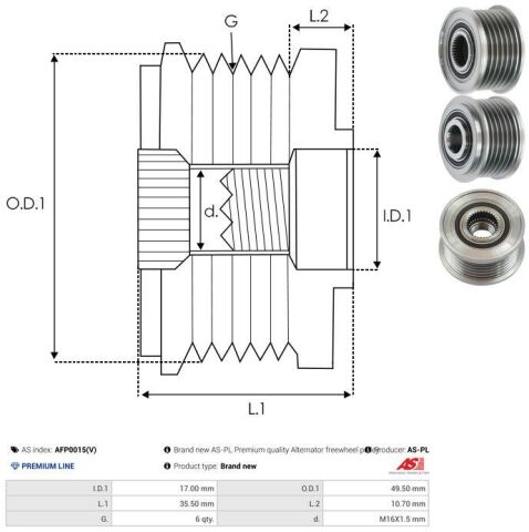 Обгінна муфта генератора