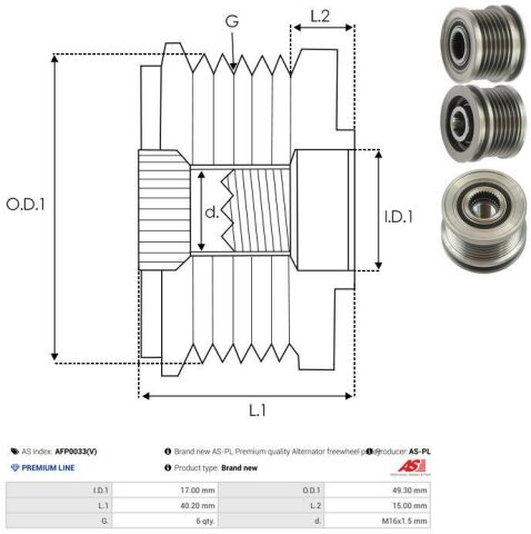 Обгінна муфта генератора