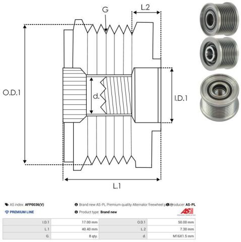 Обгінна муфта генератора