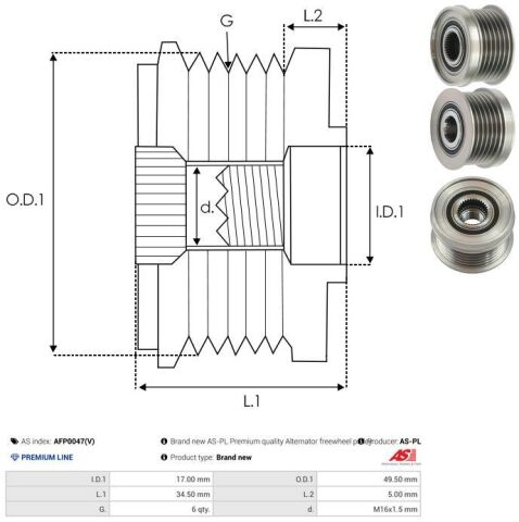 Обгінна муфта генератора