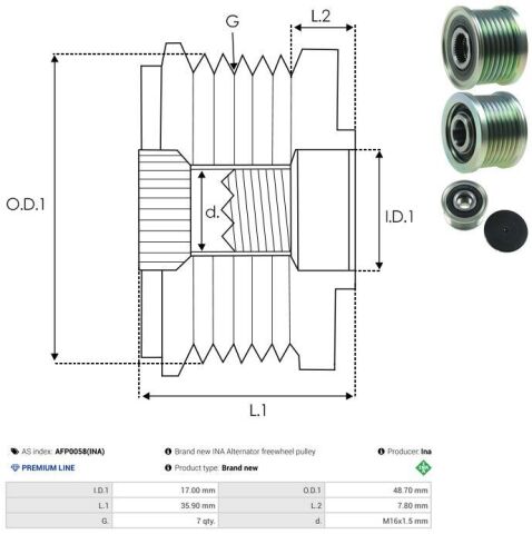 Обгінна муфта генератора
